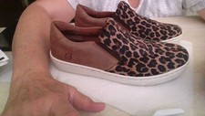 Leopard Print & Leather Born Women's Slip On Sneakers Size 8M Good Condition