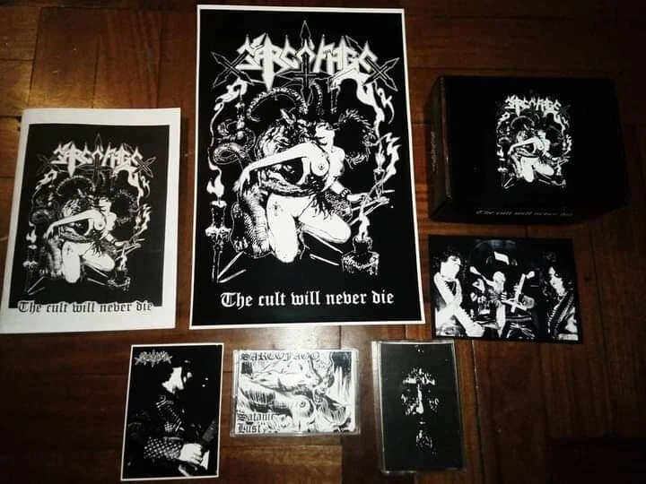 SARCOFAGO - THE CULT WILL NEVER DIE. BOXSET TAPE. MUTILATOR, CHAKAL, HOLOCAUSTO - Image 2 of 3
