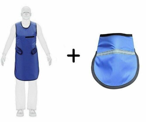 Set Of 2 X-Ray Protective Blue Lead Apron With Thyroid Collar - Picture 1 of 5