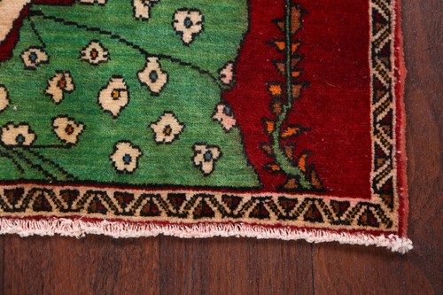 Pictorial Kashmar Square Hand-made Accent Rug 2x2 Tribal Traditional Wool Rug - Picture 4 of 12