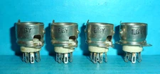 4 Eby 7-Pin Miniature Porcelain Tube Sockets w/ Shield Mount NOS