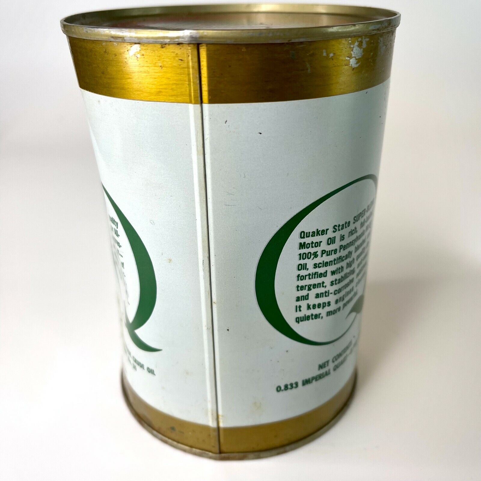 Vintage Quaker State Super Blend Motor Oil 1 QT Quart Tin Can Full eBay