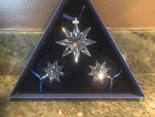NIB SWAROVSKI 3PC Ornament Set 2009,2010,2015,2016,2017,2018,2019,2020 GOLD