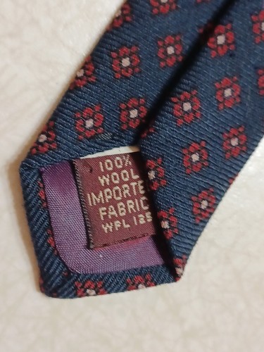Chaps Ralph Lauren Tie Navy Blue Red Floral Wool - Picture 4 of 4