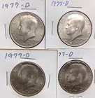 1977-D Kennedy half dollars -Lot of 4 ~
