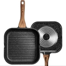 ESLITE LIFE 11 Inch Nonstick Grill Pan for Stove Tops Induction Compatible, PFOA