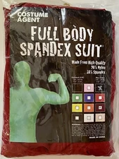 New Full Body Spandex Suit L/XL Deep Red Color Costume Agent Brand 90% Nylon