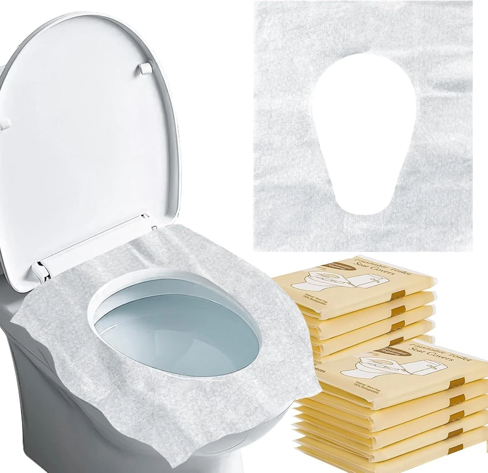 Disposable Toilet Seat Covers Flushable for Bathroom Travel Hotel Essentials