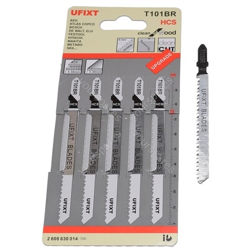 Jigsaw Blades Wood & Laminate T101BR Pack Of 5 Fits Bosch, Dewalt