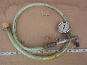 Water Hose, ¼" Sharpe Ball Valve, 0-140 psi Gauge, ¼" Spraying Systems Adapter