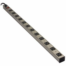 Commercial Grade 12 Outlet Surge Power Strip with Circuit Breaker - 6 ft. Cord