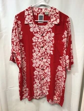 Ocean Current Red Floral Island Style XL Short Sleeve Shirt B7