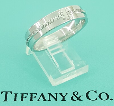 Tiffany T Wide Diamond Ring 18K White Gold ct mm - Main Image