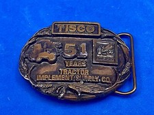 1988 Tisco Tractor Implement Supply Agriculture Farming 51 Year Belt Buckle