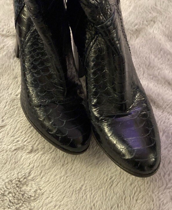 Sergio Rossi Genuine Python Knee Length Boots, US8 - image 3