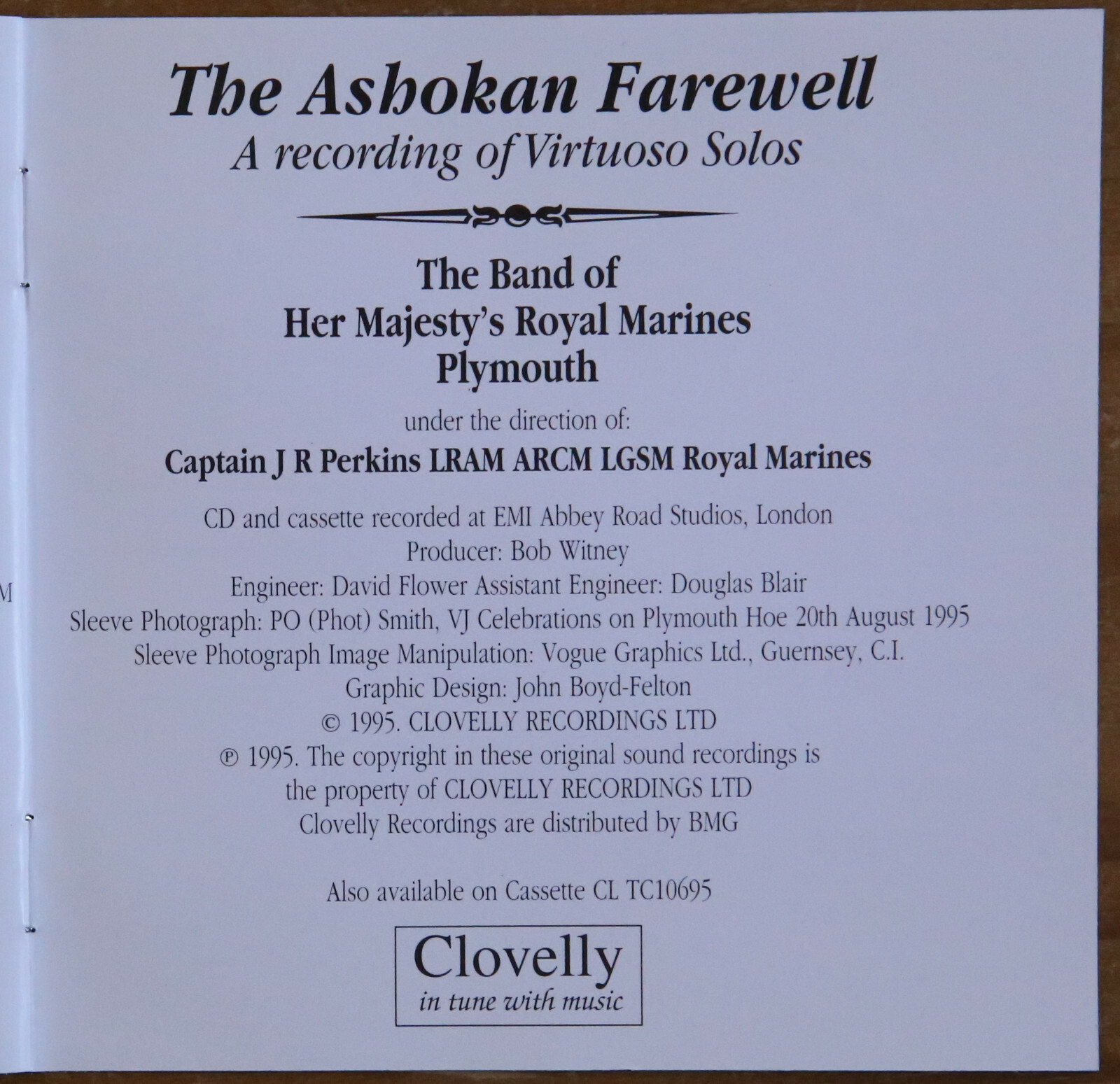 HM Royal Marines Ashokan Farewell CD (1995) A Recording of Virtuoso Solos 5026379001092 eBay