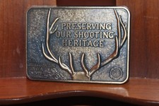 Vintage 1980's NRA Belt Buckle Whittington Center Preserve Our Shooting Heritage