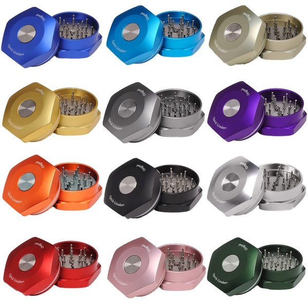 QUICK GRINDER V.3 Metalico 2 Piezas Extraccion Rapida con pulsadores, Aluminio