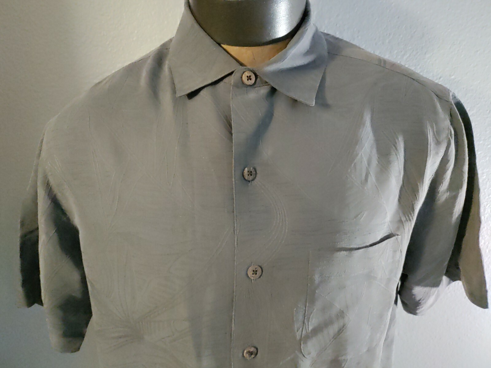 Men Caribbean solid gray modal polyester short sl… - image 4