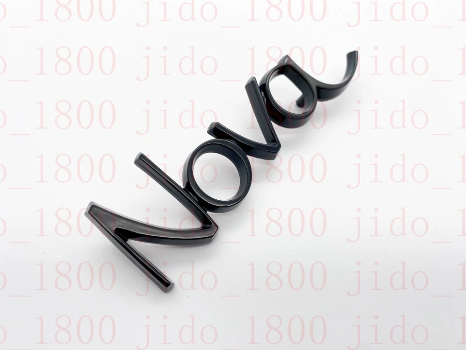 2pcs Nova Badge For 1969-72 Chevrolet Trunk Emblem 8701089 Gloss Black - Image 3 of 4