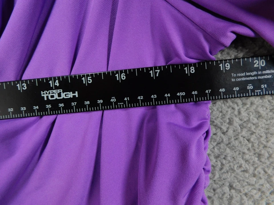 Blusa drapeada elástica púrpura manga acampanada talla XL de Marc Bouwer para mujer Foto 3 de 4