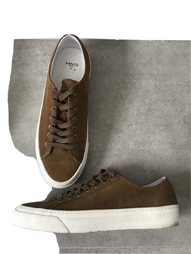 Mango Mens Tan Suede Lace Up Plimsolls 