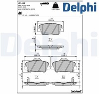 Delphi LP3499 Bremsbelagsatz FüR Scheibenbremse Bremsbelagsatz