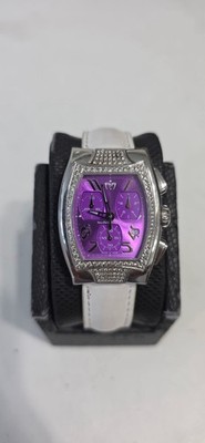 TechnoMarine TechnoSquare TS5439 1.20CT Diamond Bezel Purple Chronograph 10 ATM