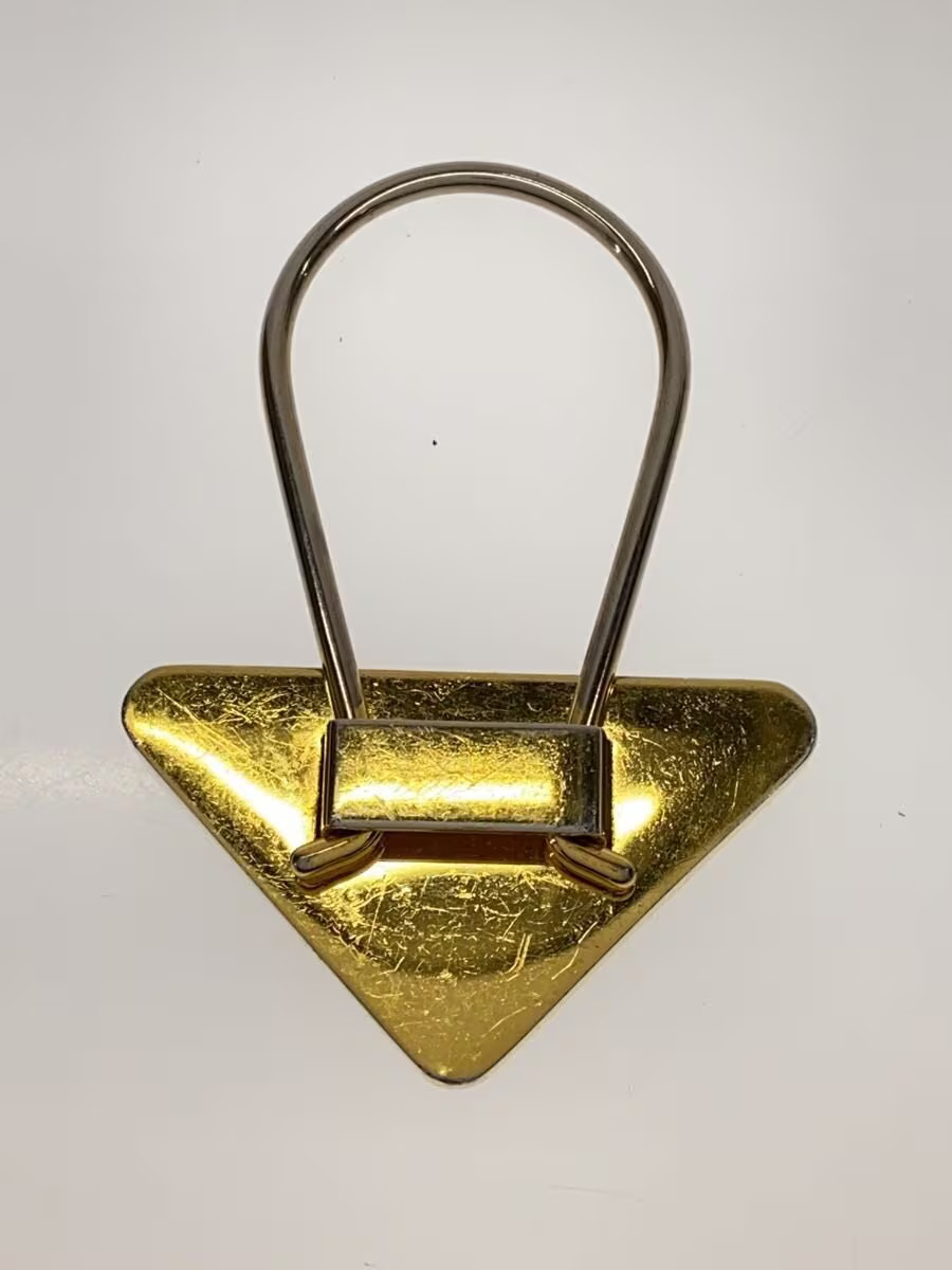 PRADA Triangle Logo Triangle Key Ring Keychain Bl… - image 2