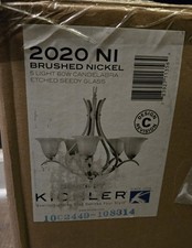 Kichler 2020 Nickel Dover 5-Light 24"W Chandelier With Etched Glass Shades