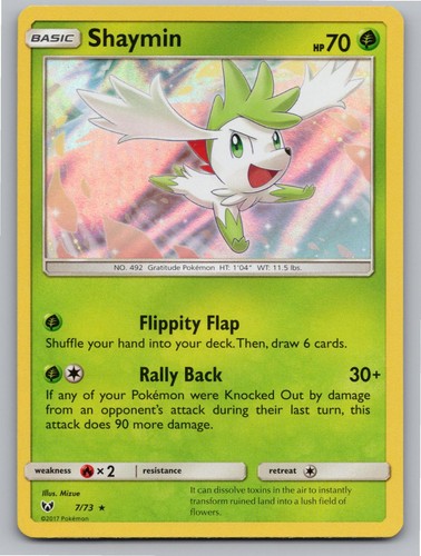 2017 POKEMON SHAYMIN SHINING LEGENDS 7/73 HOLO R NM A65294 FREE S&H