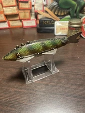 Heddon old fish ice spearing decoy --400 series 4 point , perch scale