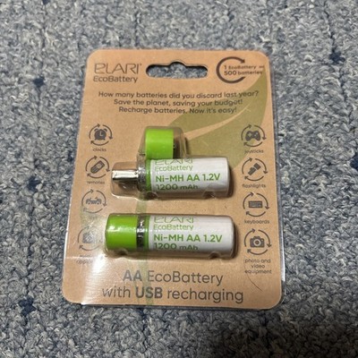 Elari Eco-Battery Mignon (AA)-Batteria Ricaricabile NiMH 1200 mAh 1.2V 2St.