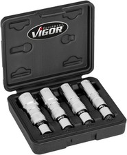 VIGOR Zündkerzen Steckschlüssel Satz ∙ V7002/4 ∙ 3/8 Zoll (10 mm) Vierkant ho...
