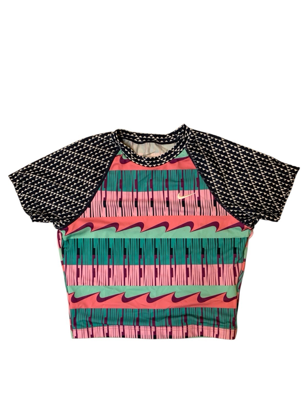 Nike Clash Crop Top Swim Rashguard Lined in Front Girl's Size XL EUC