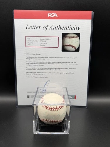 Hank Aaron Signed Baseball Autograph Auto PSA/DNA  w/LOA AP63952 MLB HOF