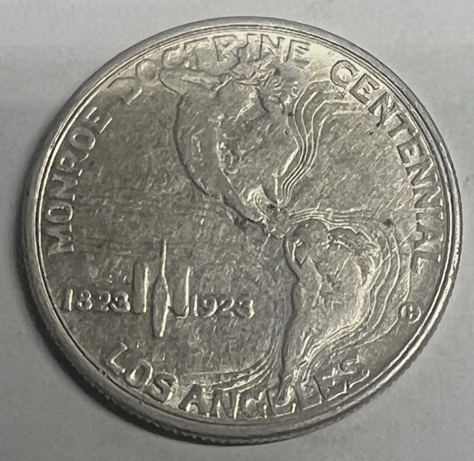 1923 S Monroe Doctrine Centennial Silver Half Dollar Commemorative - Image 2 of 2