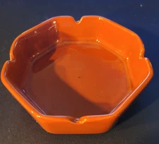 Vintage JARU 1977 170A Burnt Orange Ceramic Ashtray 4 7/8" W x 1 3/8" H