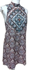 • American Eagle Boho Dress Women's Medium Medallion Print Sleeveless High Neck 