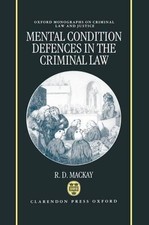 Defensas de Estado Mental en Derecho Penal por R.D. Tapa dura Mackay (inglés)