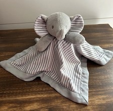 Circo Target Plush Elephant Gray White Stripe Satin Lovey Security Blanket 13