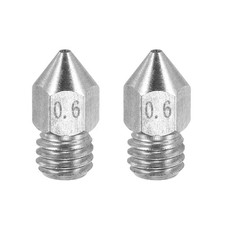 MK8 Nozzles 0.6mm 3D Printer Extruder Nozzle for 1.75mm Filament Pack of 2