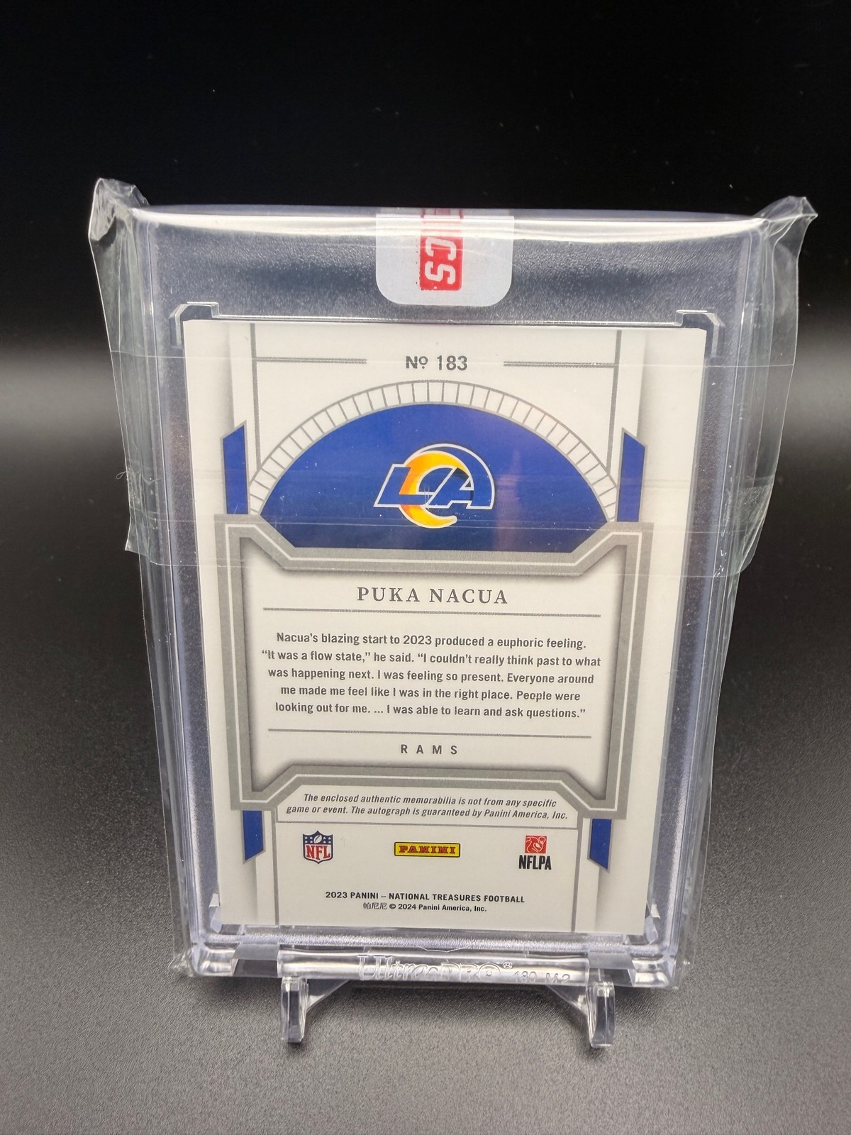 2023 Panini National Treasures Puka Nacua Rookie Patch Auto #/99 Rams Sealed view 2