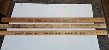 Lot of 3 Antique Wooden Advertising Yardsticks-RULER THICKER ONES AND SQUARE