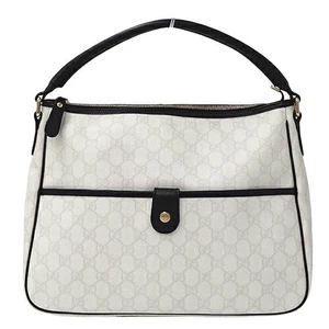 GUCCI Sac Femme Marque Sac Bandoulière GG Supreme Blanc Noir 1898 One Shoulde
