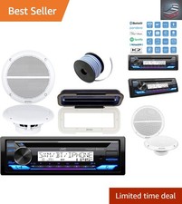 Complete Marine Audio System: Bluetooth Radio, 6.5" Speakers, Waterproof Cover