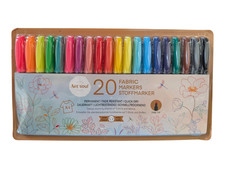 Art Soul 20 Fabric Markers Pens Set Permanent, Fade Resistant, Quick Dry