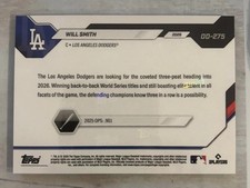 2026 Topps Now Will Smith Blue Foil /150 Road to Opening Day Dodgers OD-275