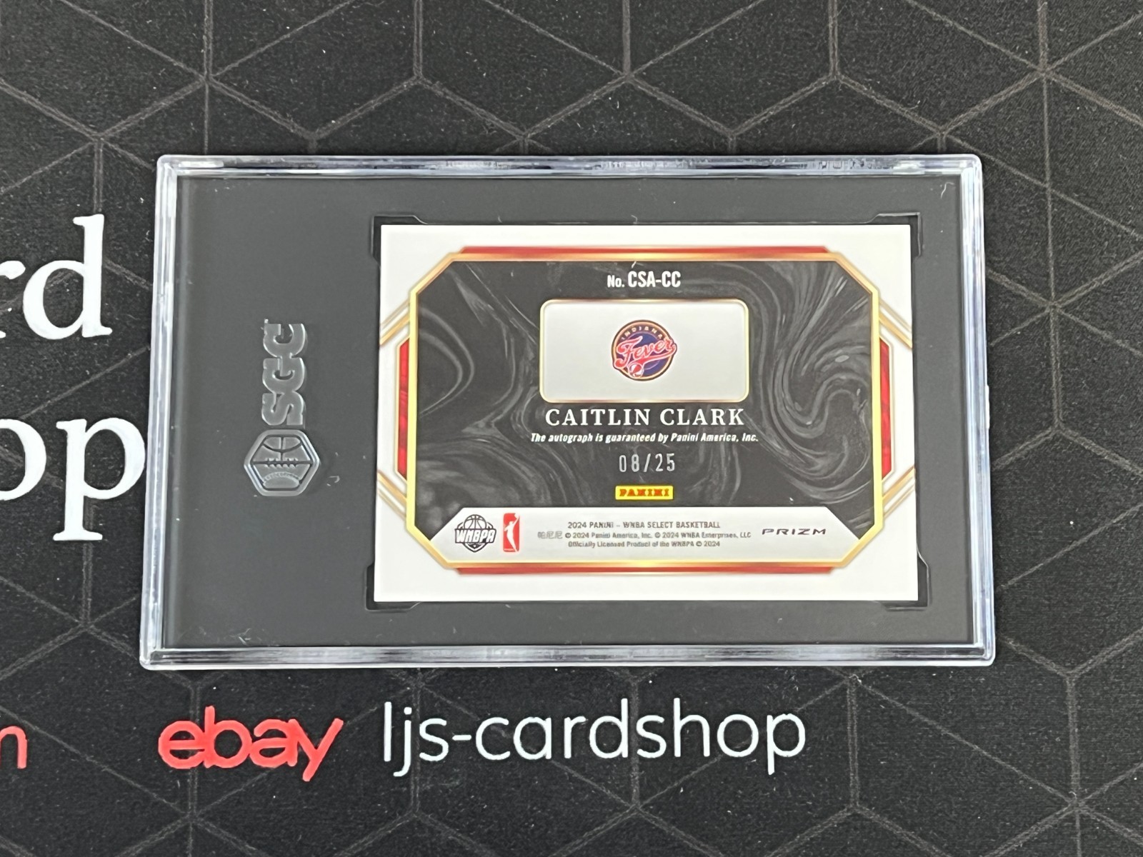 2024 Select WNBA Caitlin Clark Courtside Rookie Auto White Ice /25 SGC 8.5/10 view 3