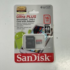 SanDisk 16GB Ultra Plus Micro SDHC UHS-1 Memory Card with Adapter
